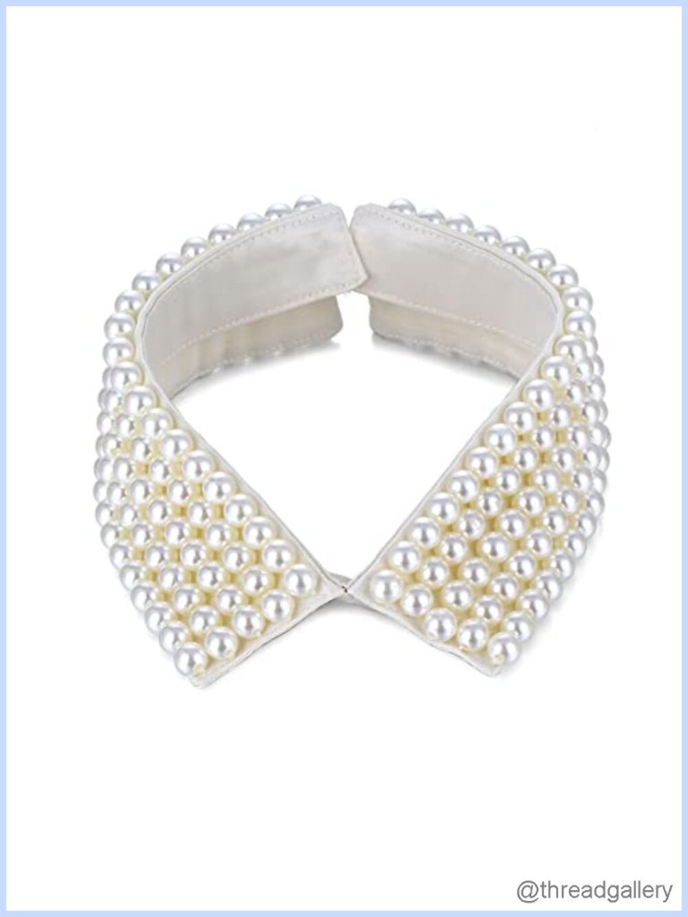 Simulated Pearl Beaded Bib Detachable False Collar Choker Necklace for Women